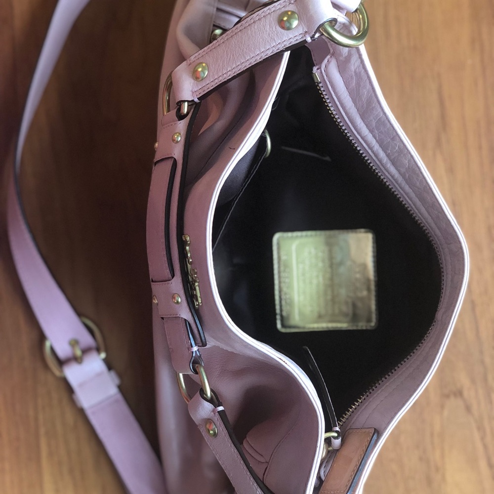 Pink Leather Coach Shoulder Bag
